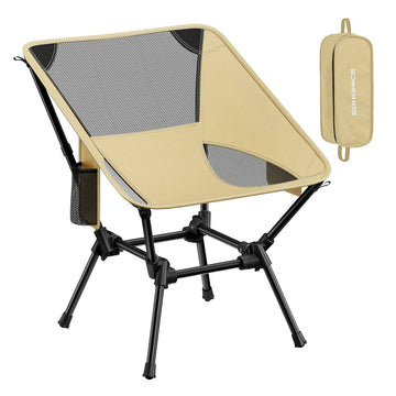 Campingstoel strandstoel opvouwbaar in hoogte verstelbaar 150 kg | Bruin | 56x48x69 cm