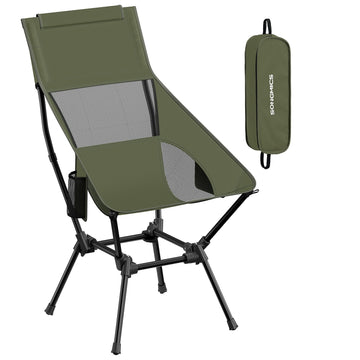 Opvouwbare verstelbare strandstoel met hoofdsteun tot 150 kg | Groen | 56x58x97 cm