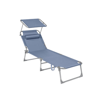 Opvouwbaar ligbed - verstelbare stoel - buiten - stalen frame - synthetische stof - 193 x 53 x 29 cm
