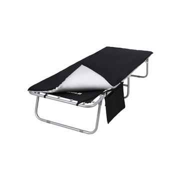 Veldbed met bekleding Zwart | 200x74x39 cm