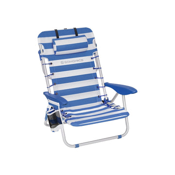 Aluminium campingstoelenset blauw-wit Oxford stof inklapbaar 68x63x75 cm