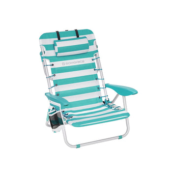Campingstoelen groen-wit, aluminium, Oxfordstof, inklapbaar, set van 2