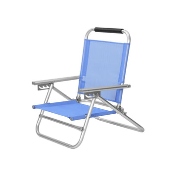 Blauwe strandstoel - inklapbaar, ademende stof - 57 x 59 x 71 cm