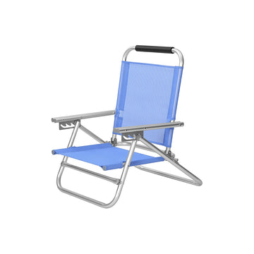 2-delige strandstoelen set - inklapbaar - aluminium - lichtgewicht - 57x59x71 cm