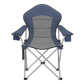 Opvouwbare outdoorstoel met brede zitting en hoge rugleuning | Blauw-grijs | 93x61x108 cm