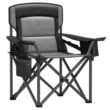 Opvouwbare campingstoel, gewatteerd | Zwart | 95,1x63,1x99,6 cm