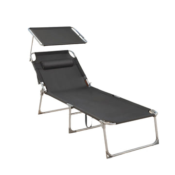 Ligbed – Opvouwbare ligstoel – Relaxstoel – Eenvoudig op te zetten – 71 x 200 x 38 cm