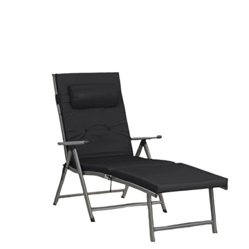 Opvouwbare ligstoel - tuin- en strandstoel - matras 6 cm - kussen - 183 x 60 x 39 cm