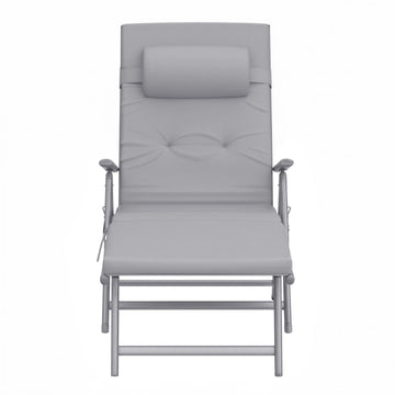 Opvouwbare ligstoel met matras van 6 cm en afneembaar kussen | Zwart | 60x183x39 cm