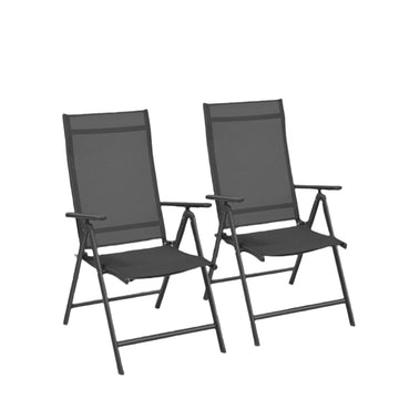 2-delige tuinstoelenset - inklapbare stoelen - 150 kg - aluminium frame