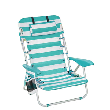 Strandstoel - Campingstoel - Opvouwbare stoel - Hoge rugleuning - 68cm x 63cm x 75cm