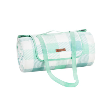 Picknickkleed - waterdichte buitenmat - fluweel - schuim - aluminium - 300 x 200 cm - groen-wit