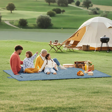 Picknickdeken met 4 grondankers | Lichtblauw | 300x200 cm