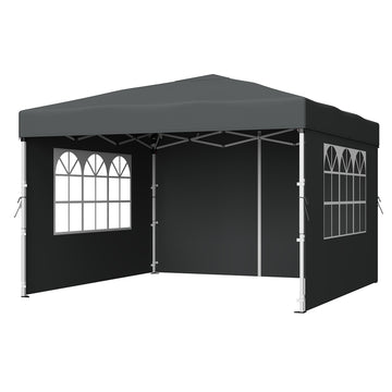 Vouwpaviljoen met zijwanden | Grijs | 300x300x260 cm
