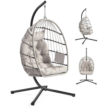 Hangstoel met standaard | Wit | 103x98x195 cm