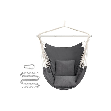 Hangstoel - Schommelstoel - Leigrijs - Polyester-katoen - Staal - 140 x 150 x 128 cm - 150 kg