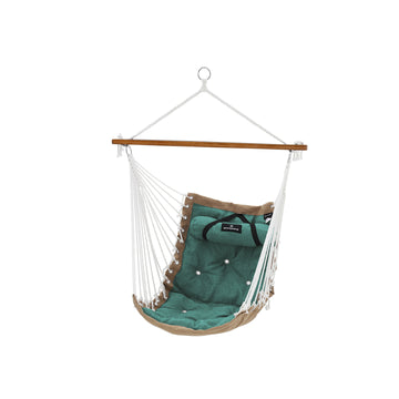 Hangstoel met kussen | Groen-khaki