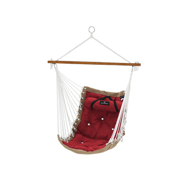 Hangstoel met kussen | Rood-kaki