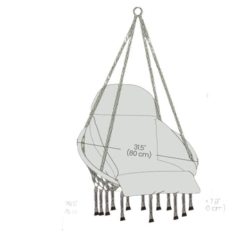 Hangstoel - schommelstoel - stevige zitting - 120 kg - 113 x 76 x 57 cm - staal & polyester