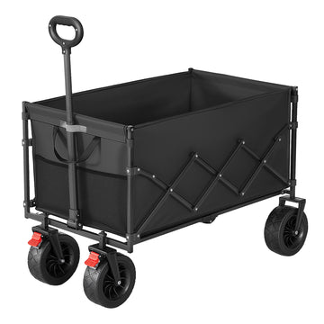 Opvouwbare bolderkar transportwagen 200 l met handgreep | Zwart | 91x55x98 cm