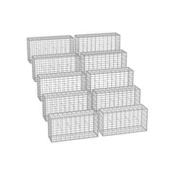 Schanskorfset gegalvaniseerd staal 100 x 50 x 30 cm - zilver - 75 kg