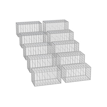 Gabion-plantenbakset - tuindecoratie - keermuur - verzinkt staal - 100 x 50 x 50 cm - zilver