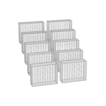 Gabionwandset - steenkorf - keermuur - verzinkt staal - 100 x 80 x 30 cm - 102 kg
