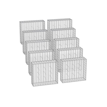 Gabion muurset - stalen gaaspanelen - verzinkte gabions - tuinstenen - 100 x 90 x 30 cm