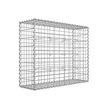 Gabionkorf - stenen mand - gegalvaniseerd staal - roestbestendig - 100 x 80 x 30 cm
