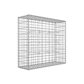 Gabion mand - metalen gaas - schanskorf - zilver - 100 x 90 x 30 cm