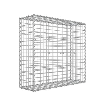 Metalen gabionkorf | Zilver | 100x90x30 cm
