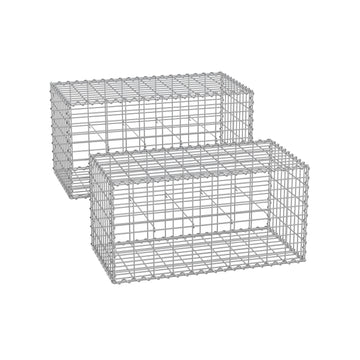 Gabionkorfset van gegalvaniseerd staal - zilver - 100 x 50 x 50 cm