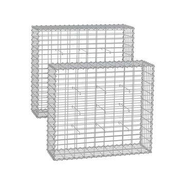 Gabion plantenbak - steenkorf - verzinkt staal - 100 x 90 x 30 cm - complete set