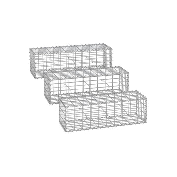 Gegalvaniseerde stalen schanskorf - gaasbak - plantenbak - 5 x 10 cm - 100 x 30 x 30 cm