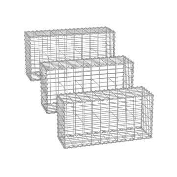 Gegalvaniseerde stalen schanskorvenset - zilver - 100 x 50 x 30 cm