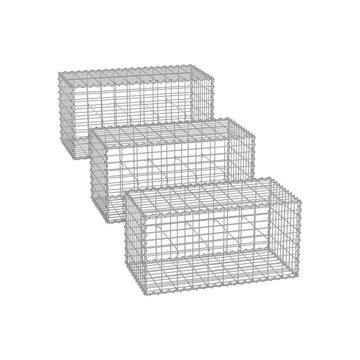 Gabionkorfset - metalen gaas - verzinkt staal - tuinstenen - 100 x 50 x 50 cm