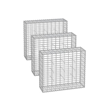 Grote gabionmand - stenen muur - draadkorf - verzinkt staal - 100 x 90 x 30 cm - tuindecoratie