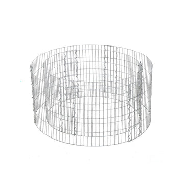 Ronde gabion - metalen rooster - gegalvaniseerd staal - zilver - 90 cm
