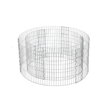 Gabion Ø 90 cm, 40 cm hoog - tuindecoratie - verzinkt staal - 2,5 mm draad