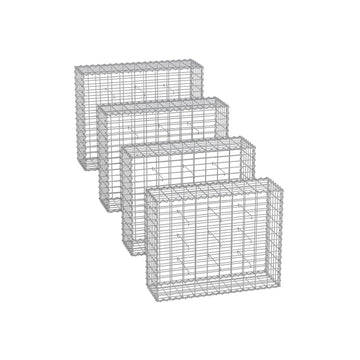 Zilveren schanskorvenset - gegalvaniseerd staal - eenvoudig te monteren - 100 x 80 x 30 cm
