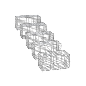 Gabionkorfset - Verzinkt staal - 100 x 50 x 50 cm - gaas 5 x 10 cm - draad 4 mm