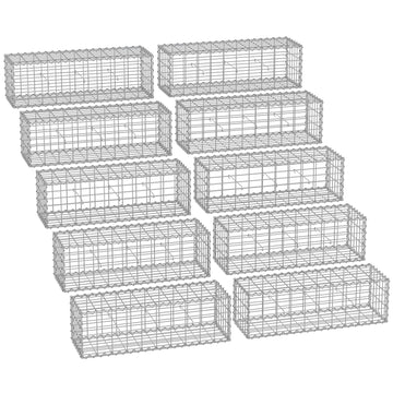 Gabionkooi set - metalen roosters - tuinafscheiding - duurzame constructie - 100 x 30 x 30 cm