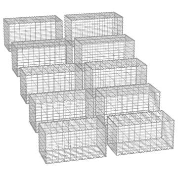 Gabionwand - zilver staal - metalen keermuur - duurzame constructie - 100 x 50 x 50 cm