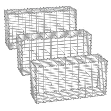Gabionwandset - steenkorf - stalen keermuur - verzinkt staal - 100 x 50 x 30 cm