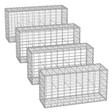 24-delige gabionset - metalen draadmand - steenkorf - staal - 100 x 50 x 30 cm