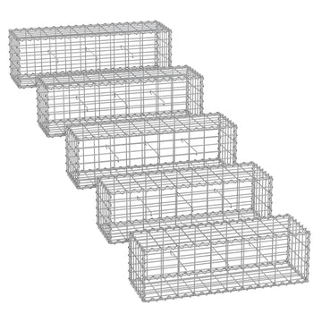 Gabionkorven set, keerwand, gegalvaniseerd staal, 100 x 30 x 30 cm