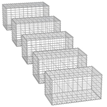 Gabionkorfset - Metalen keermuur - Zilveren schanskorf - Verzinkt staal - 100 x 50 x 50 cm