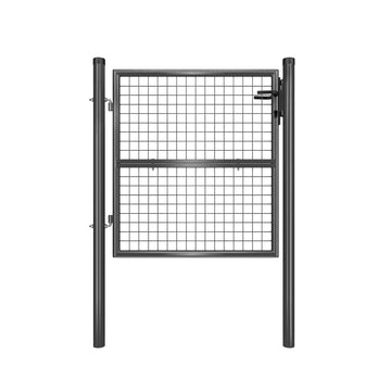 Grijze tuinpoort van verzinkt staal - weerbestendig - 106 x 100 x 150 cm
