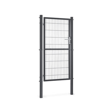 Afsluitbare tuinpoort van verzinkt staal 106 x 180 cm | Grijs | 106x6x230 cm