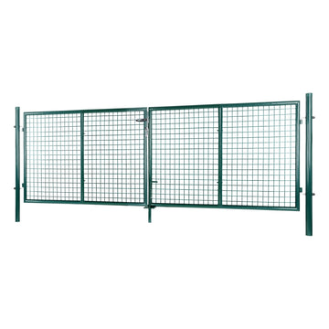 Tuinpoort en tuindeur van verzinkt staal | Groen | 310,1x6,1x150,1 cm